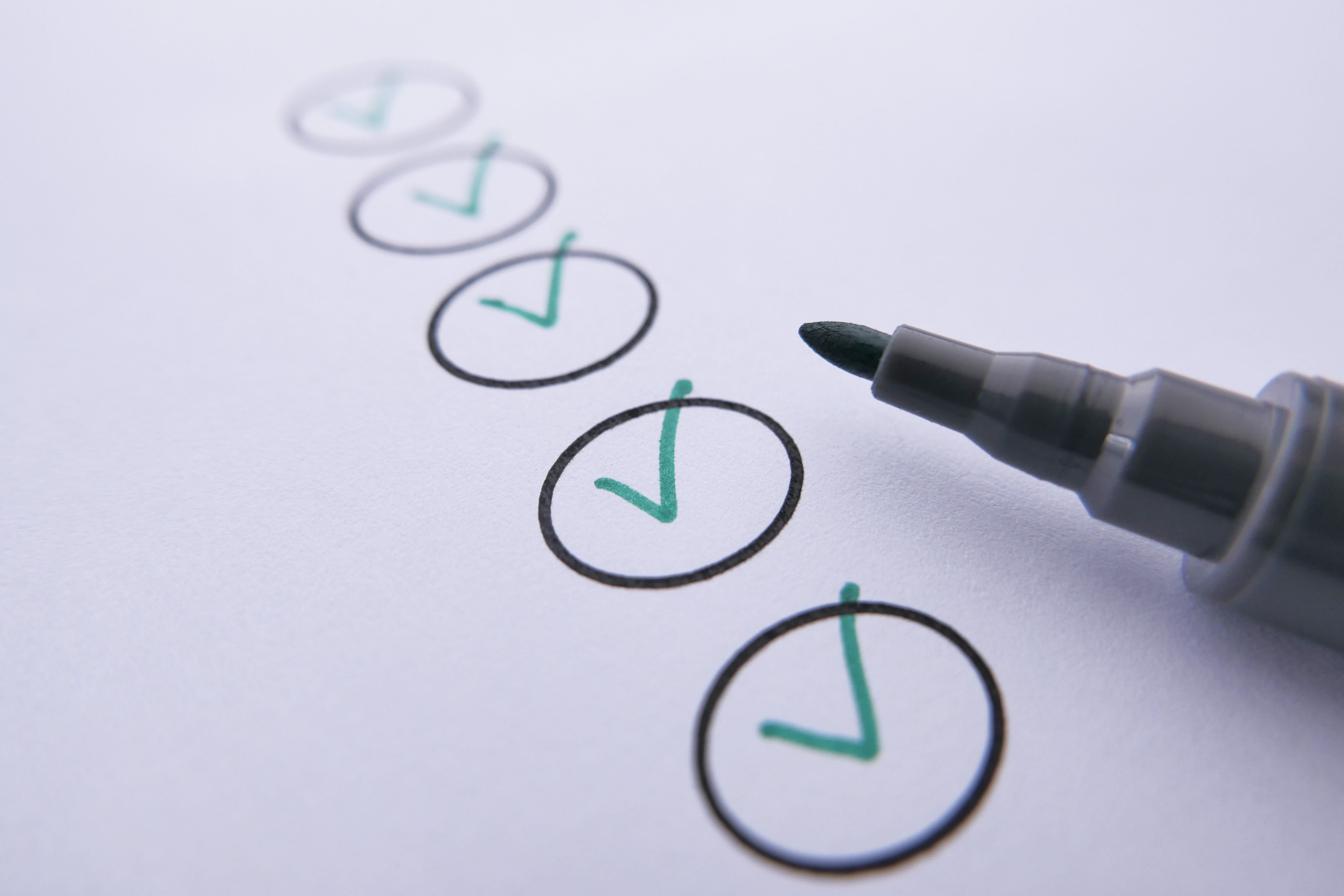 survey questionnaire with checkboxes